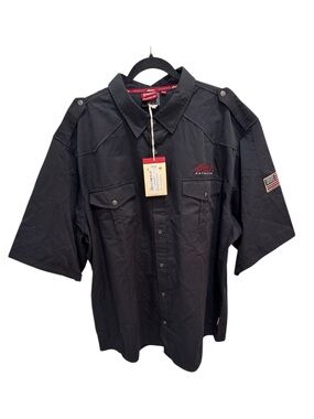 Indian Motorcycle Men's Short-Sleeve Casual Shirt Black 3XL 2863698 Biker NWT